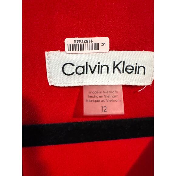 Calvin Klein Belted Wide Leg Jumpsuit Red Size 12 - Picture 4 of 9